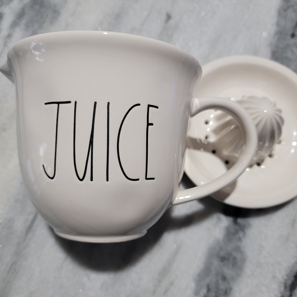Rae Dunn Cream Ceramic Artisan Pitcher with Juicer